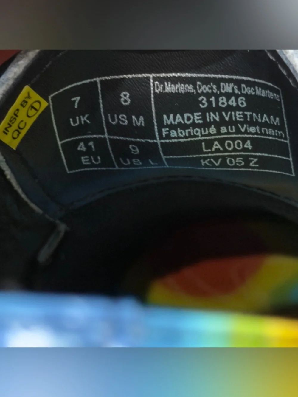 Dr martens unisex Black Leather Derby Shoes with Multicolor Heat-Map Print